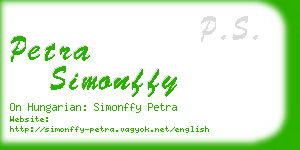 petra simonffy business card